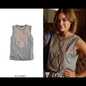 J. Crew Pink Lace Tank ASO Pretty Little Liars